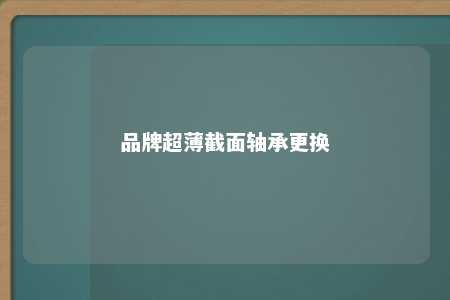品牌超薄截面轴承更换 