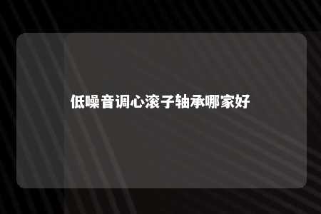 低噪音调心滚子轴承哪家好 