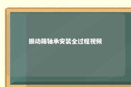 振动筛轴承安装全过程视频 