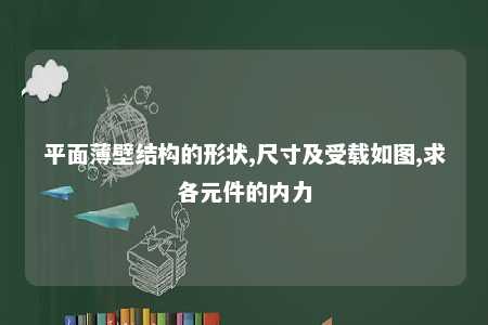平面薄壁结构的形状,尺寸及受载如图,求各元件的内力 